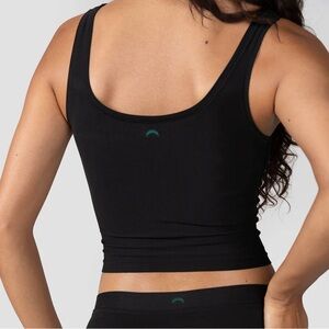 Huha Women's Black Green Sporty Crop Tank Top 3XL
